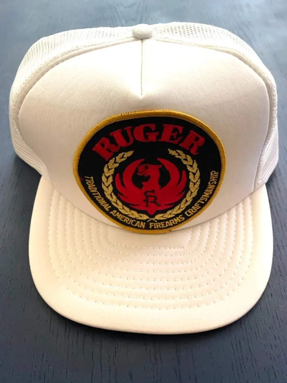 Vtg 90s Ruger Traditional American Firearms Craftsmanship Trucker Hat Snapback
